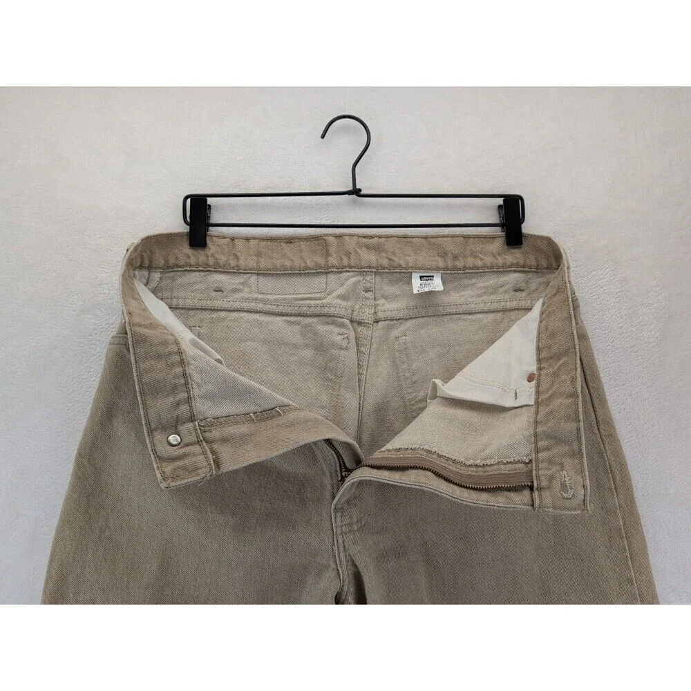 VTG 90s Levi's 550 Made in USA Orange Tab Relaxed Sandstone Tan Jeans 36x30